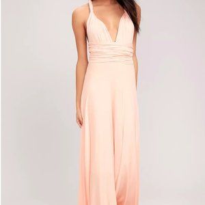 Lulus - Blush Adjustable top maxi dress
